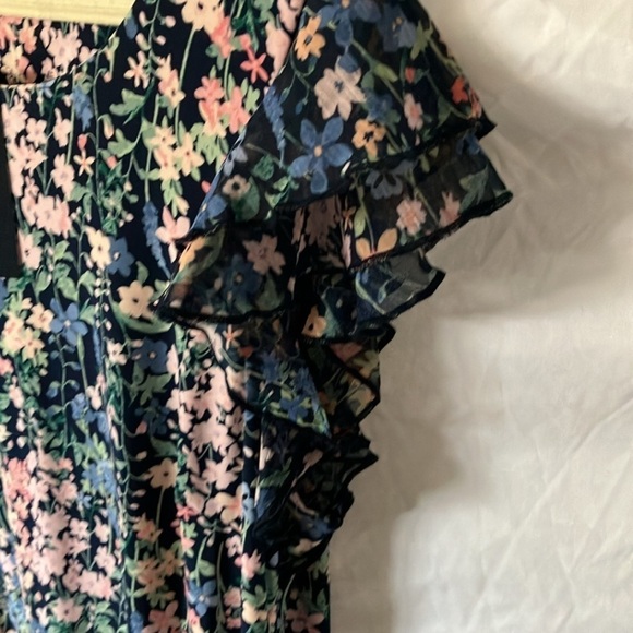 Tommy Hilfiger: Navy Blue/Pink Flower Dress- ruffles- 10 - Picture 10 of 16